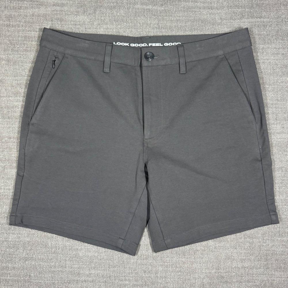 True Classic Mens 7" Classic Chino Shorts Carbon Stretch Cotton Size 33 Summer